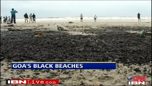 Нефть на пляжах Гоа